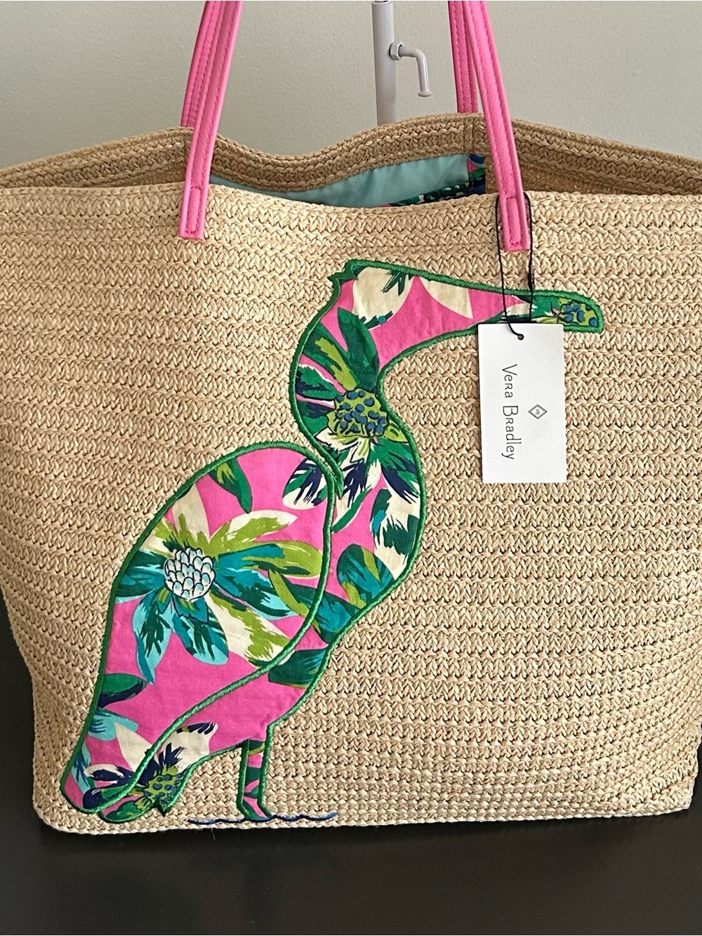 Vera Bradley Flamingo Beach Tote Large Travel Bag - Picture 7 of 14